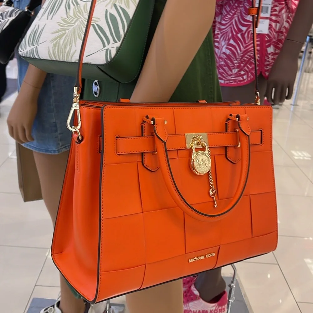 MICHAEL KORS HAMILTON MEDIUM SATCHEL 
 COLOR: POPPY 
NWT - Picture 2 of 16